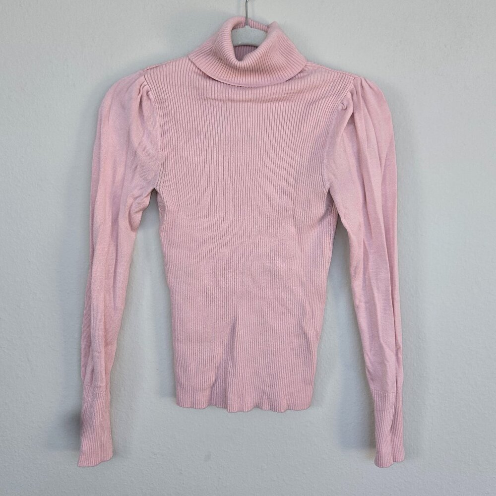 Perfect Pink Ribbed Turtleneck for Valentine's – Size M (Fits Like S)